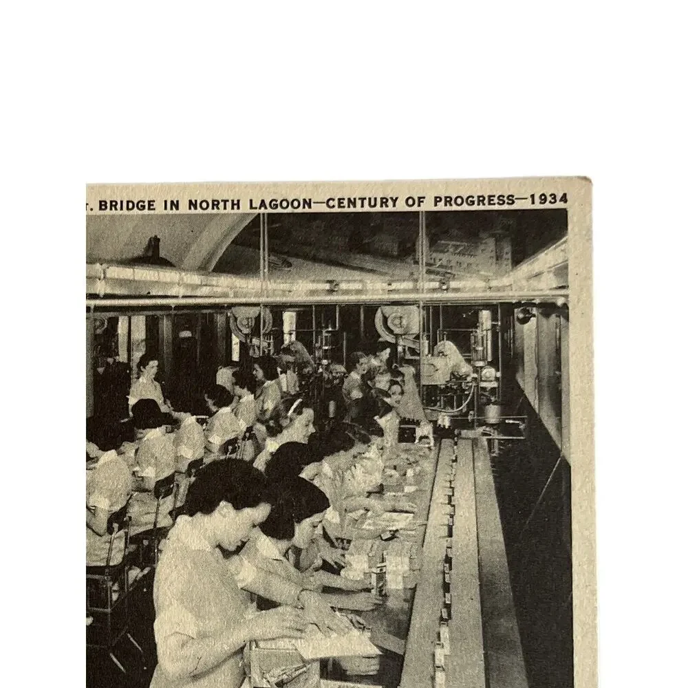 Vtg Litho Postcard '34 Ephemera Century Of Progress Exhibit Worlds Fair Bottling